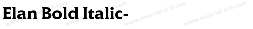 Elan Bold Italic字体转换